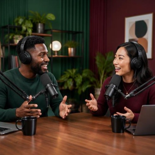 Podcaster — Episode Teaser — Pixalera video prompt