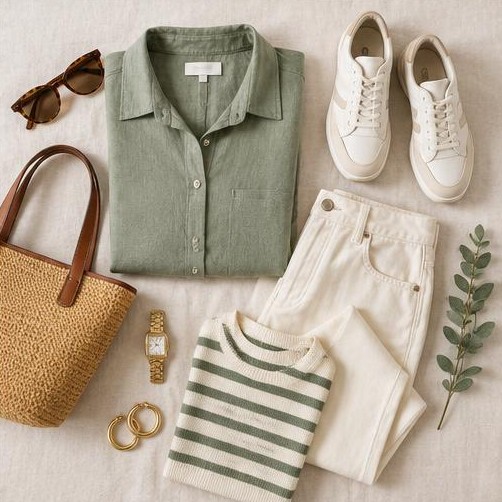 Boutique — Capsule Wardrobe Flat Lay — Pixalera photo prompt