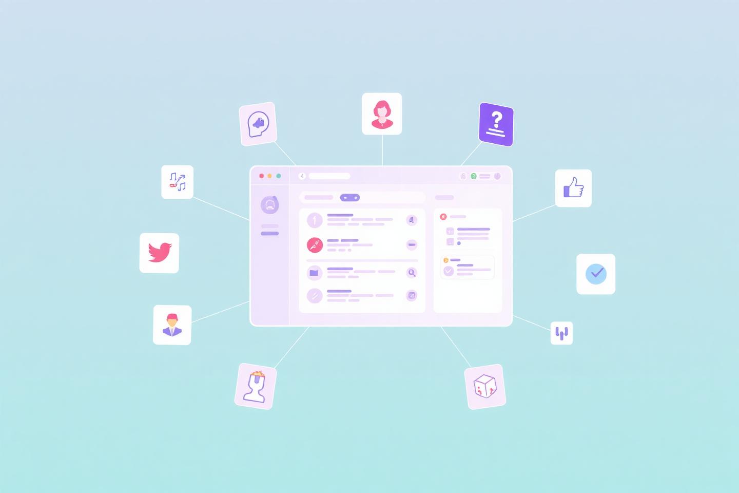 Single dashboard connected to multiple social media channel tiles